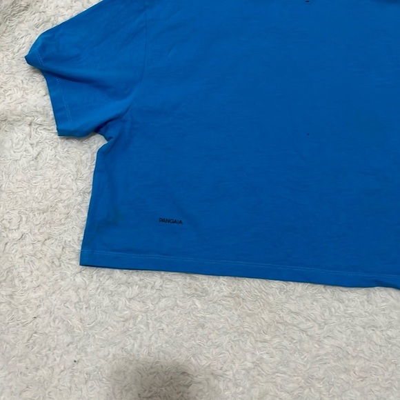 Pangaia Blue Boxy Crop T-Shirt Short Sleeve - Picture 3 of 13
